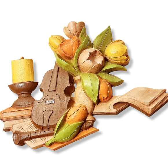 VTG Dart Industries 1975 1976 wine guitar Violin Tulips Books Floral Mus… - Picture 14 of 15